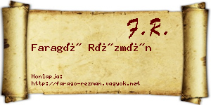 Faragó Rézmán névjegykártya